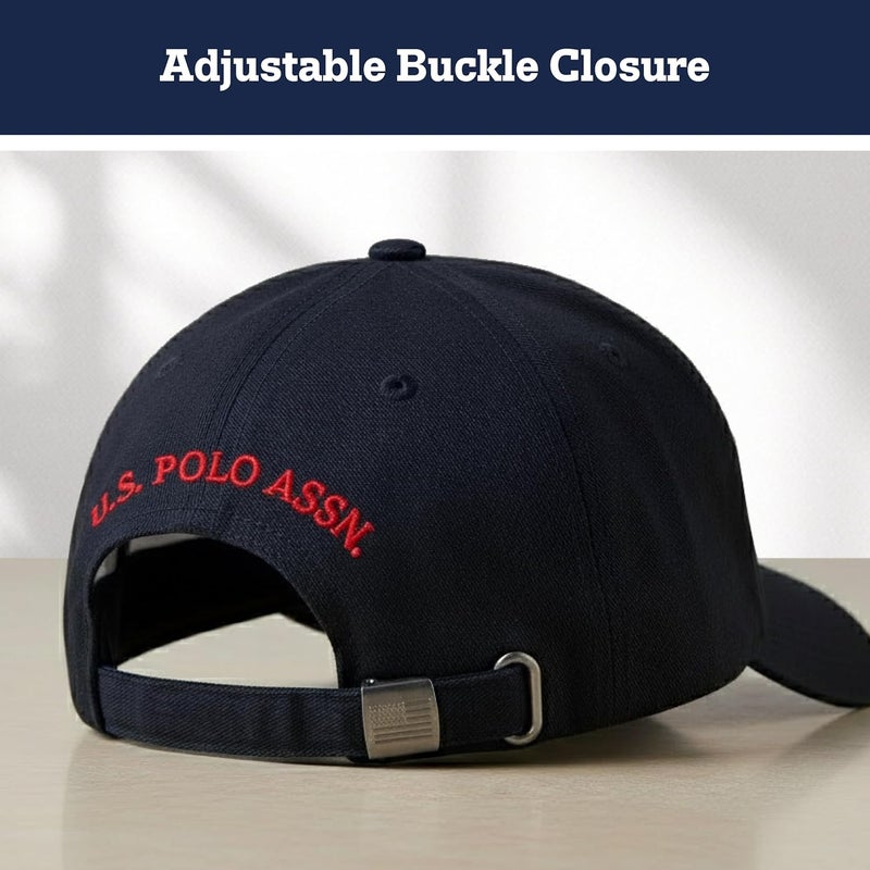 U.S. Polo Assn. قبعة بيسبول من يو إس بولو أسن، 100% قطن، قبعة أب قابلة للتعديل بشعار البوني الصغير - Image 4
